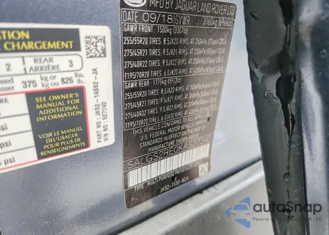 2019 Land Rover Range Rover Supercharged z USA, uszkodzony, nr VIN SALGS2RE0KA527240